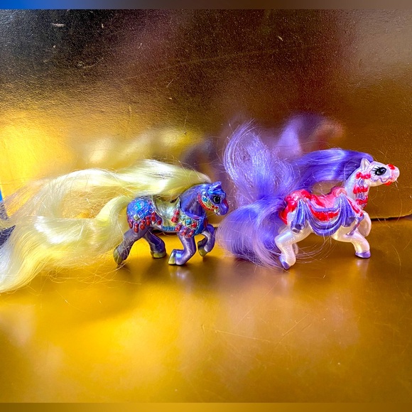 CARROUSEL LITTLE BEAUTIES VTG 1989 MINIATURE HORSE FIGURES W/LONG BRUSHABLE HAIR - Picture 8 of 10